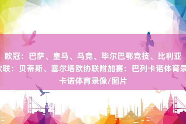 欧冠：巴萨、皇马、马竞、毕尔巴鄂竞技、比利亚雷亚尔欧联：贝蒂斯、塞尔塔欧协联附加赛：巴列卡诺体育录像/图片