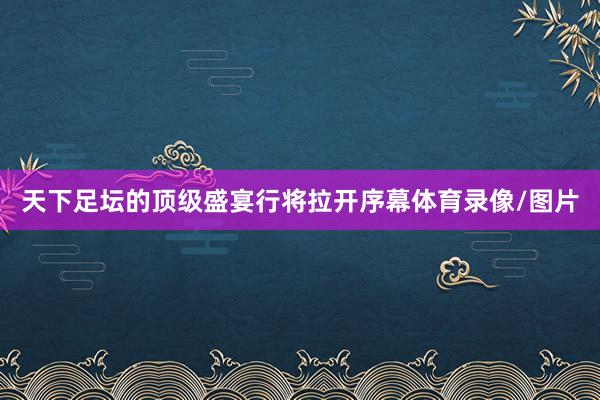 天下足坛的顶级盛宴行将拉开序幕体育录像/图片