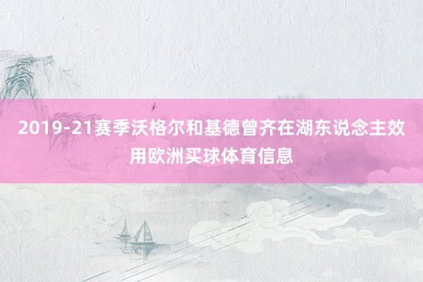 2019-21赛季沃格尔和基德曾齐在湖东说念主效用欧洲买球体育信息