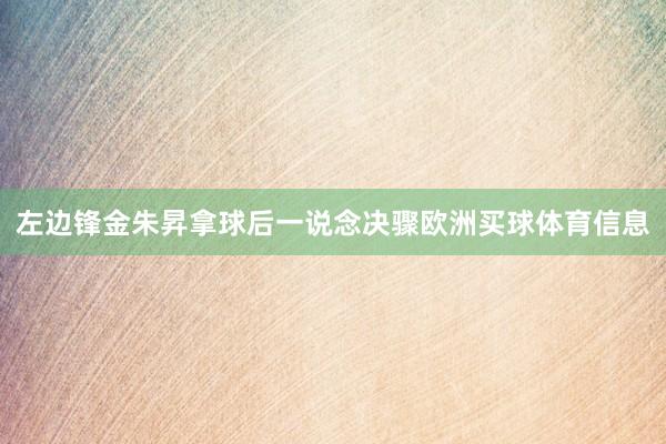 左边锋金朱昇拿球后一说念决骤欧洲买球体育信息