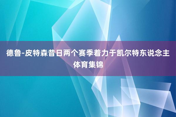 德鲁-皮特森昔日两个赛季着力于凯尔特东说念主体育集锦