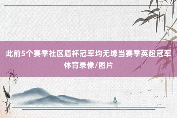此前5个赛季社区盾杯冠军均无缘当赛季英超冠军体育录像/图片