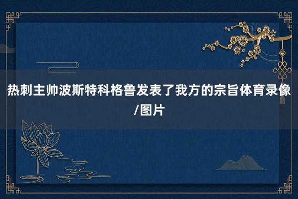 热刺主帅波斯特科格鲁发表了我方的宗旨体育录像/图片