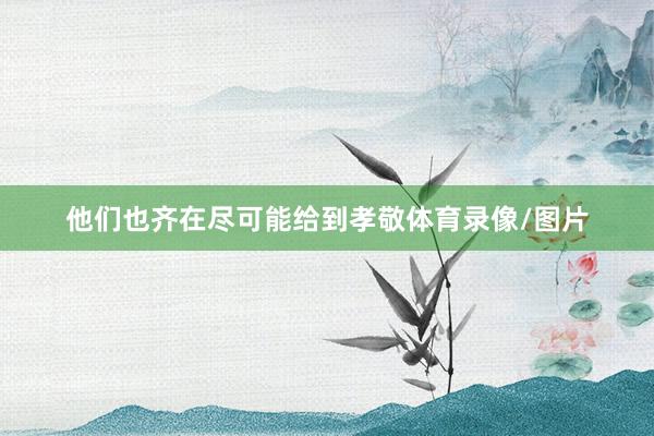 他们也齐在尽可能给到孝敬体育录像/图片