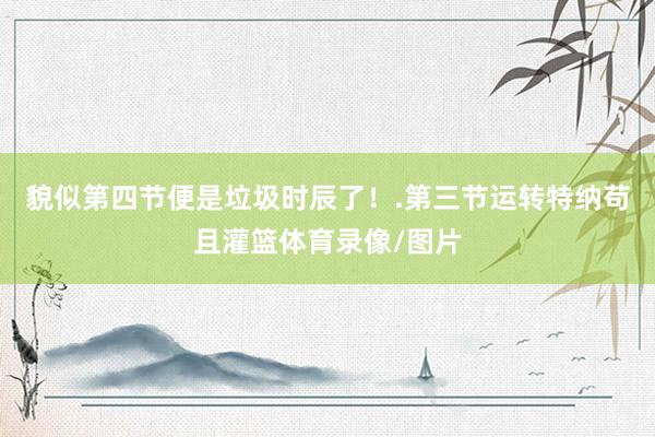 貌似第四节便是垃圾时辰了！.第三节运转特纳苟且灌篮体育录像/图片