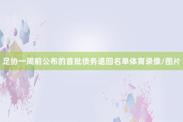 足协一周前公布的首批债务退回名单体育录像/图片