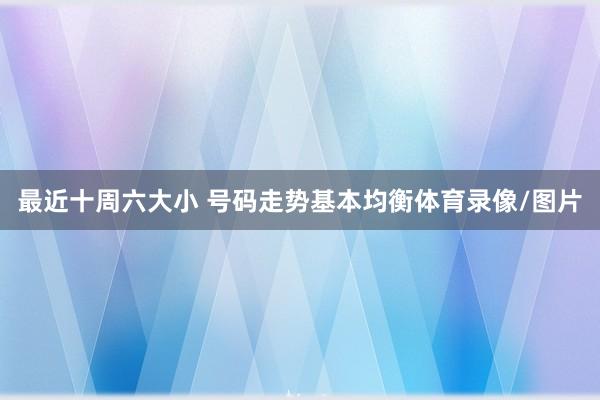最近十周六大小 号码走势基本均衡体育录像/图片