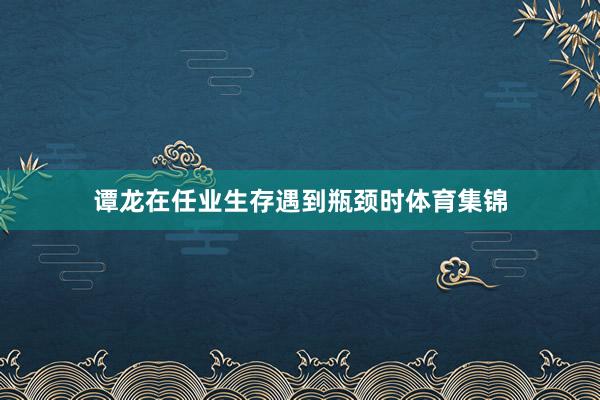 谭龙在任业生存遇到瓶颈时体育集锦