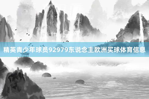 精英青少年球员92979东说念主欧洲买球体育信息