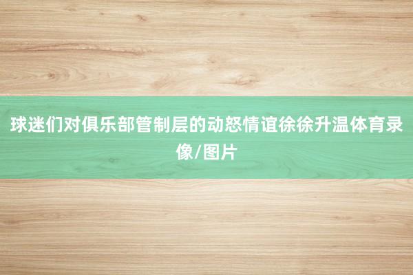 球迷们对俱乐部管制层的动怒情谊徐徐升温体育录像/图片