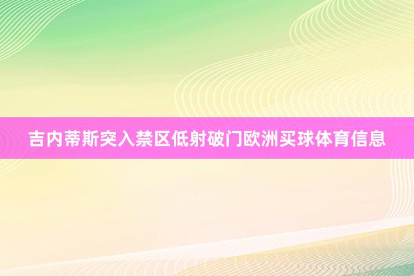 吉内蒂斯突入禁区低射破门欧洲买球体育信息